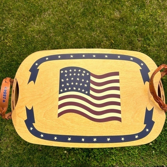 USA Peterboro Limited Edition 150th Anniversary American Flag Basket w/ Liner - Picture 2 of 12